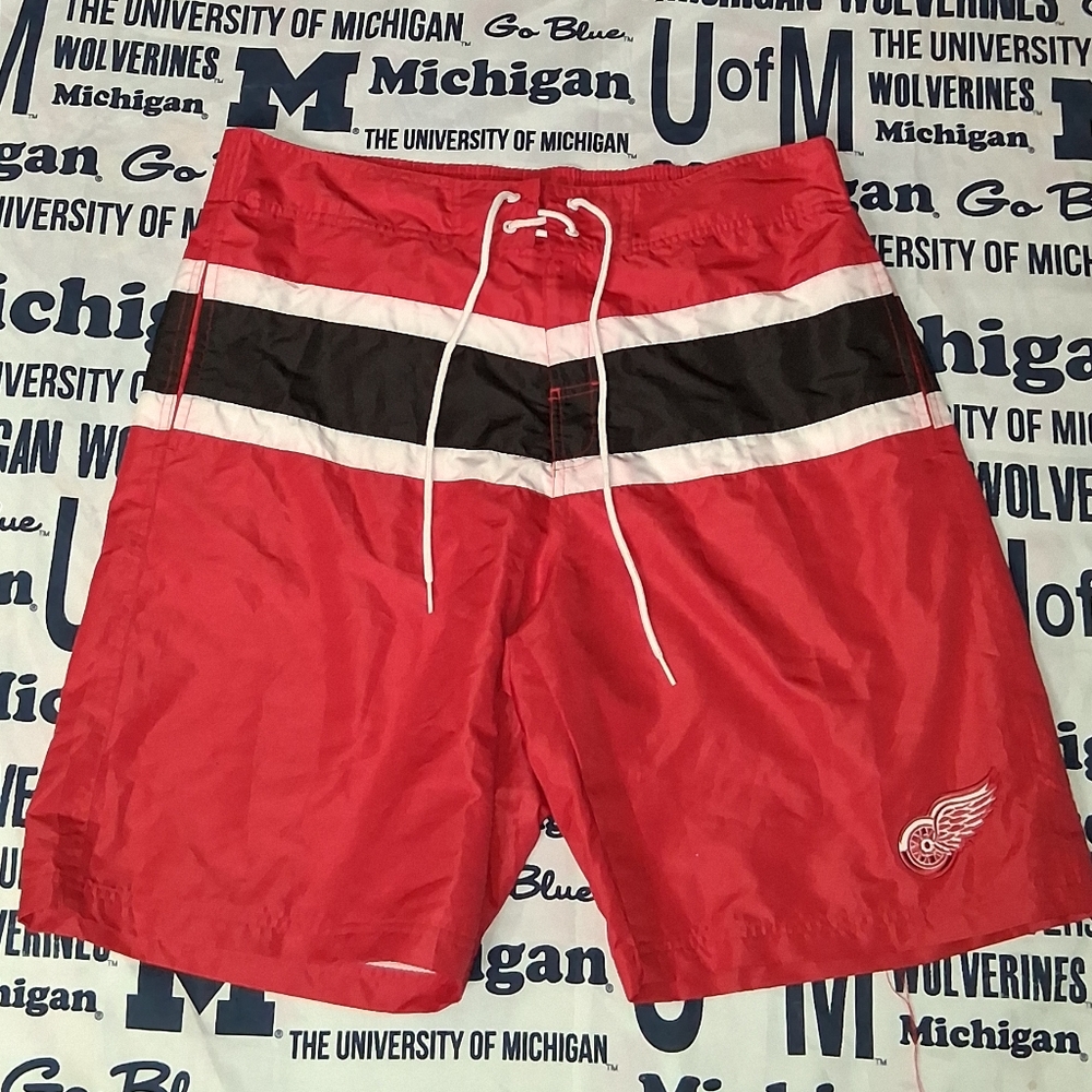 Detroit Red Wings Swim Swimming Shorts Trunks Board NHL Hockey Vintage